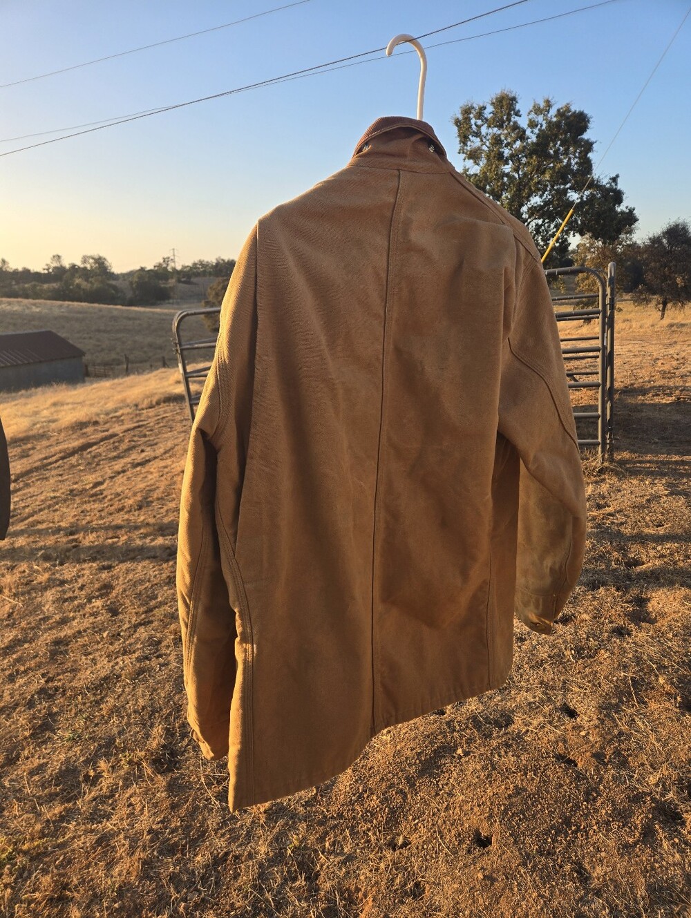 Carhartt Brown Duck Canvas Chore Coat with Corduroy Collar Vintage Size 42 - Picture 6 of 8